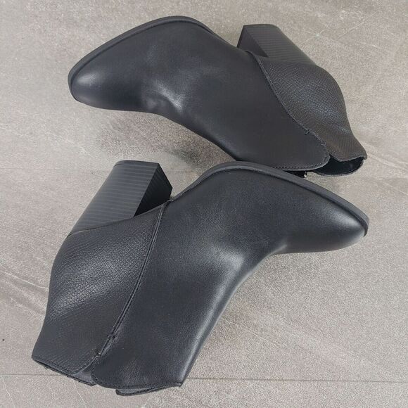 Sun Stone Boots Womens 10 M Black Block Heel Zip Ankle Booties Graceyy - Picture 5 of 12